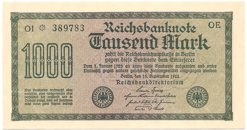1000 марок, 1922 год