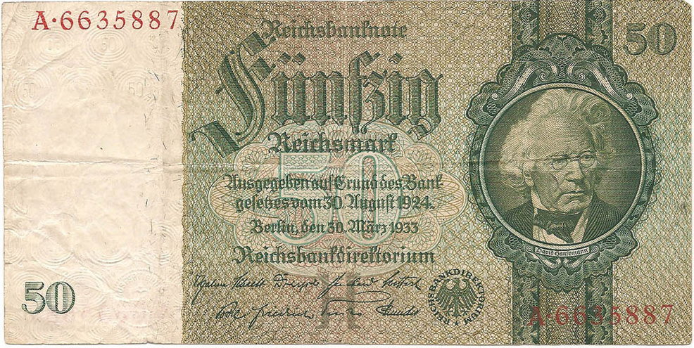 50 рейхсмарок, 1933 год