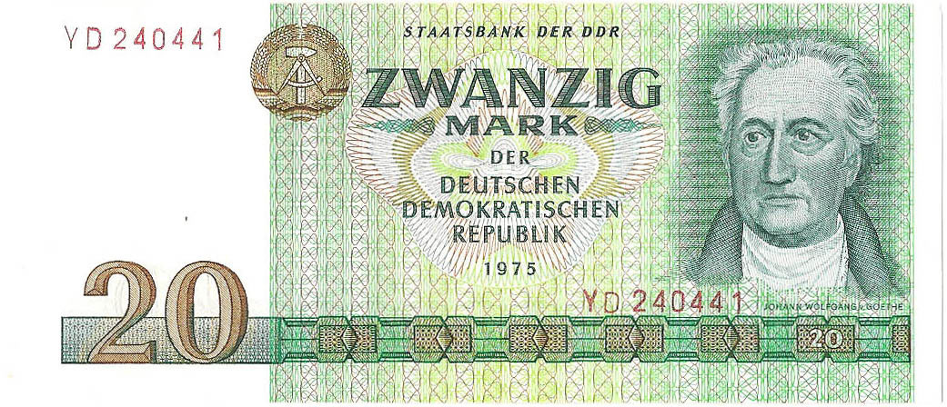 20 марок, 1975 год UNC