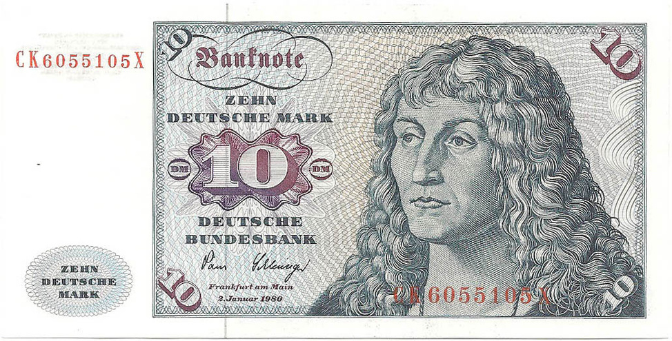 10 немецких марок, 1980 год
