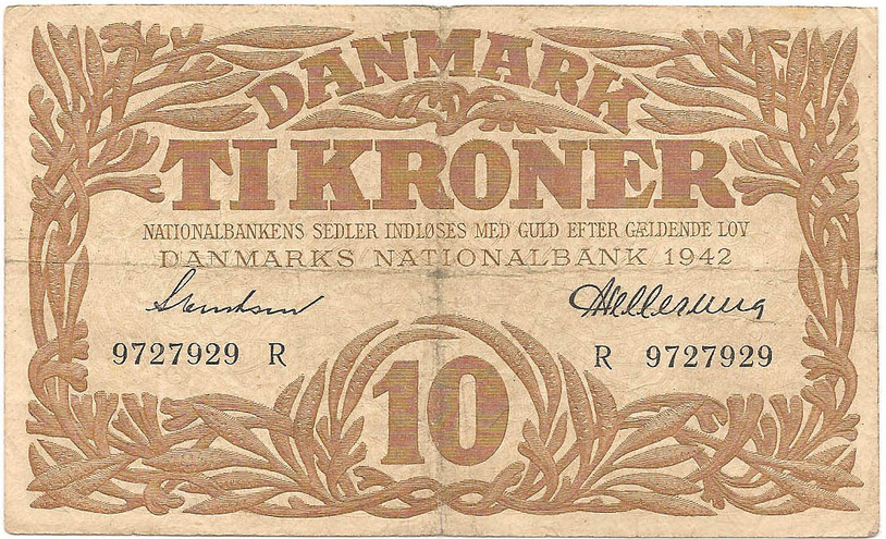 10 крон, 1942 год