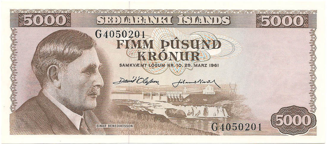 5000 крон, 1961 год (Olafsson-Nordal)