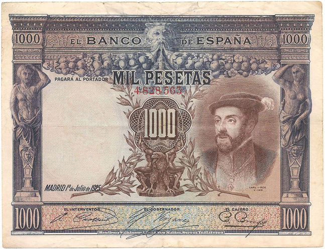 1000 песет, 1925 год