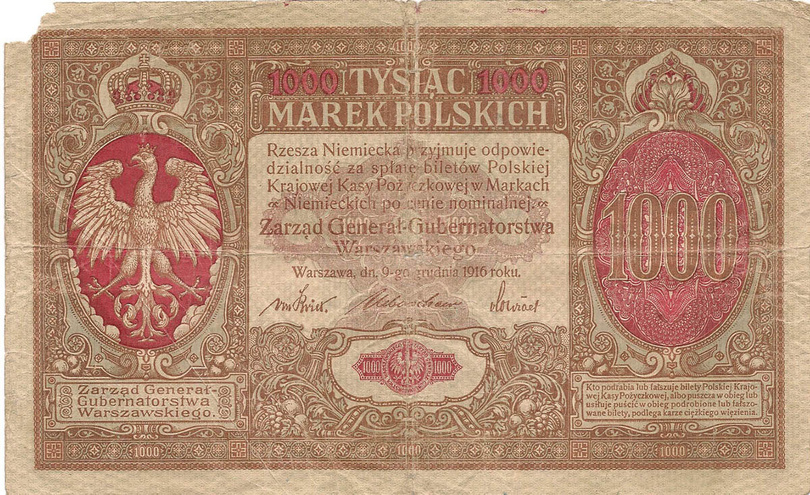 1000 польских марок, 1916 год