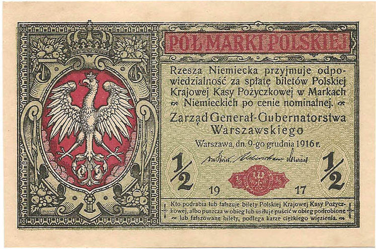 1/2 польской марки, 1916 год