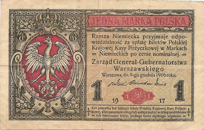 1 польская марка, 1917 год