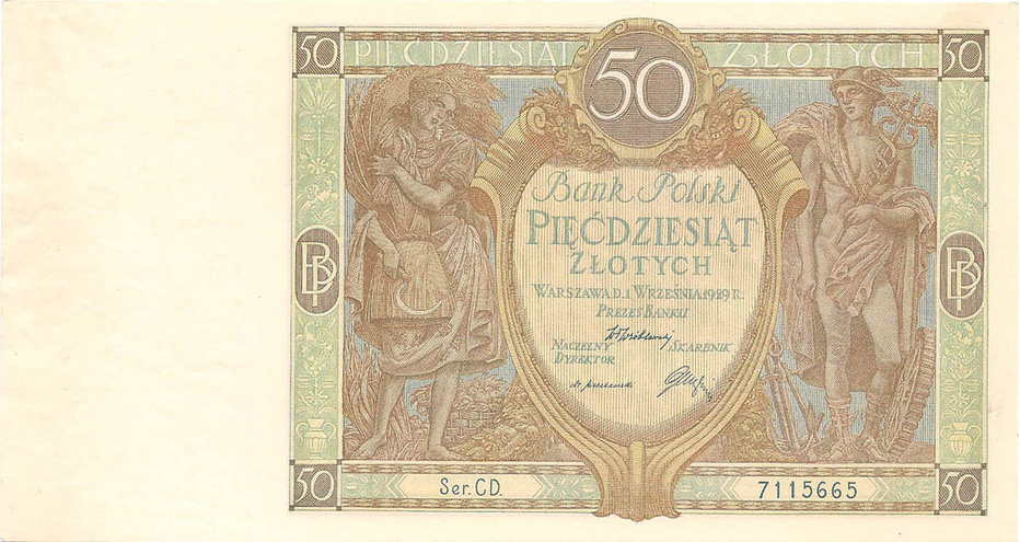 50 злотых, 1929 год