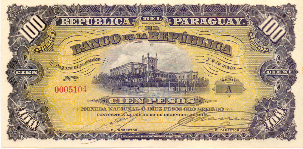 100 песо, 1907 год  UNC