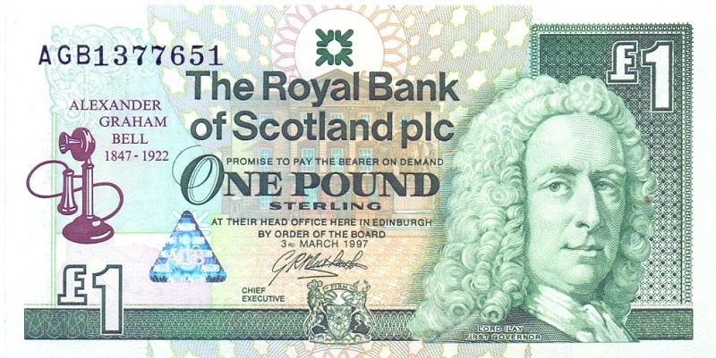 1 фунт, 1997 год UNC