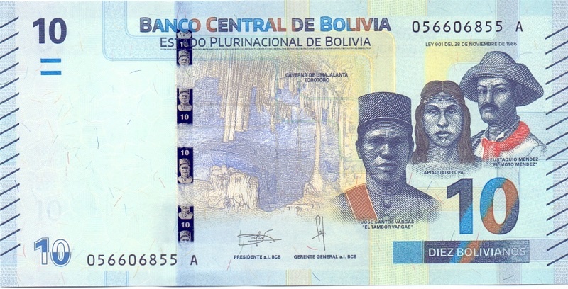 10 боливиано, 2018