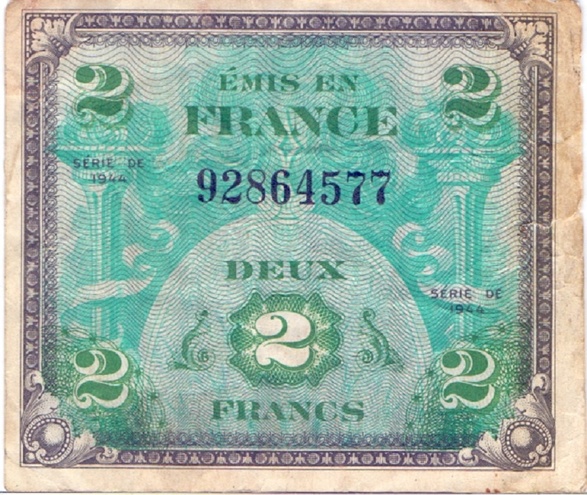 2 франка, 1944 год (флаг)