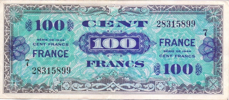 100 франков, 1944 год, серия 7