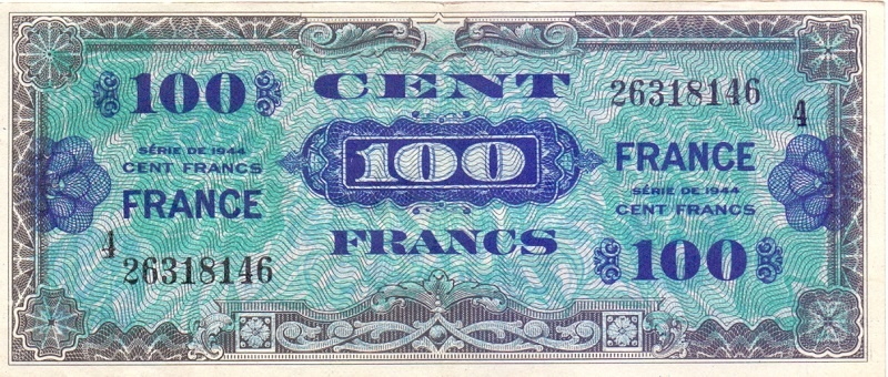 100 франков, 1944 год, серия 4