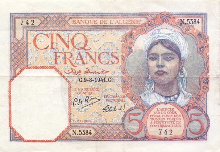 5 франков, 1941 год