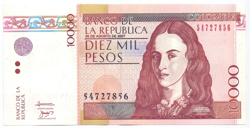 10000 песо, 2007 год UNC