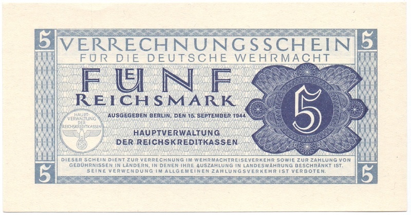 5 рейхсмарок, 1944 год