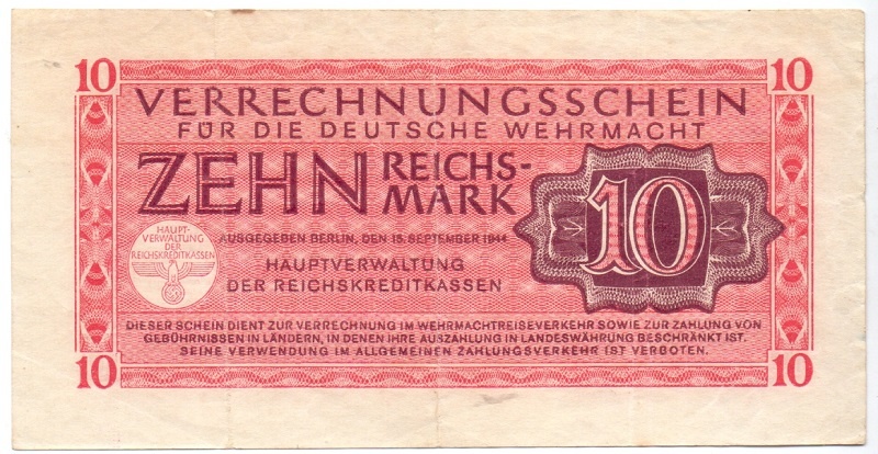 10  рейхсмарок, 1944 год