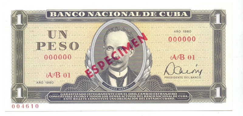 1 песо, 1980 год - Образец
