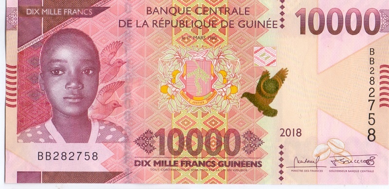 10000 франков, 2018 год UNC