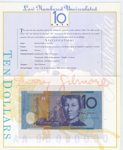 10 долларов, 1996 год - Буклет
