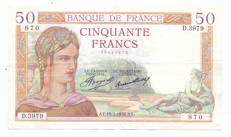 50 франков, 1936 год