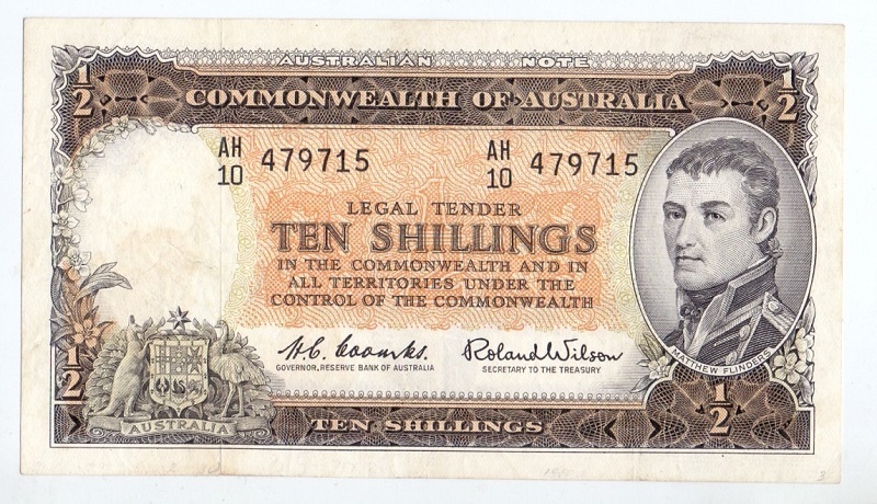 10 шиллингов, эмиссия 1961-1965 гг.