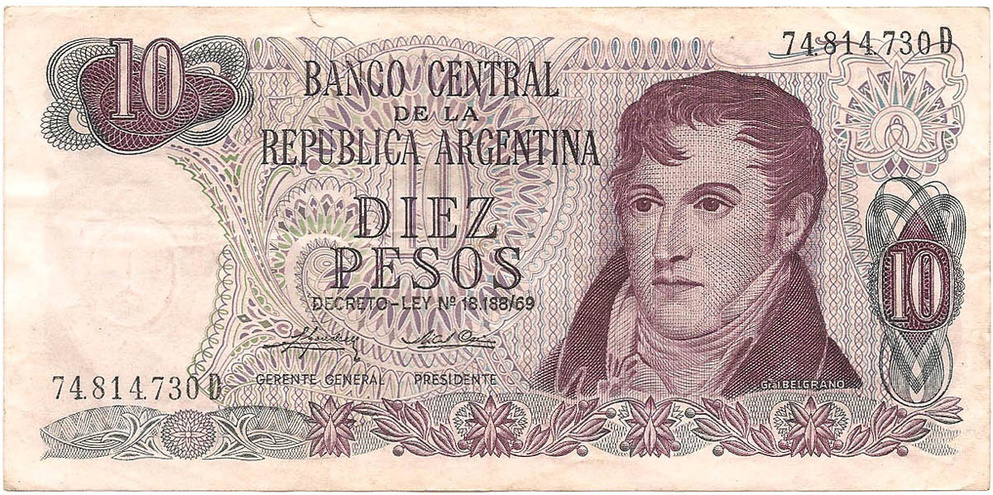 10 песо, 1974-1976 гг.