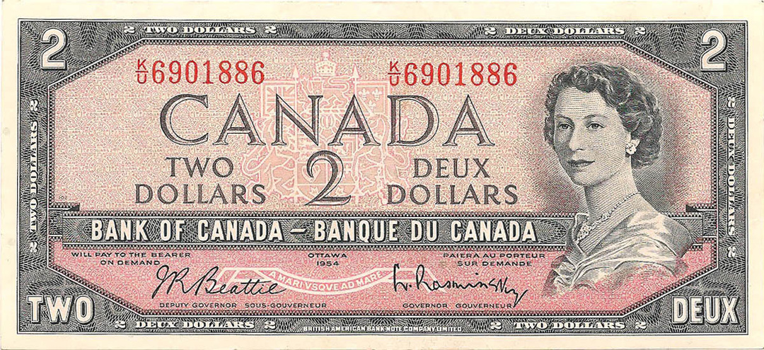 2 доллара, 1954 год