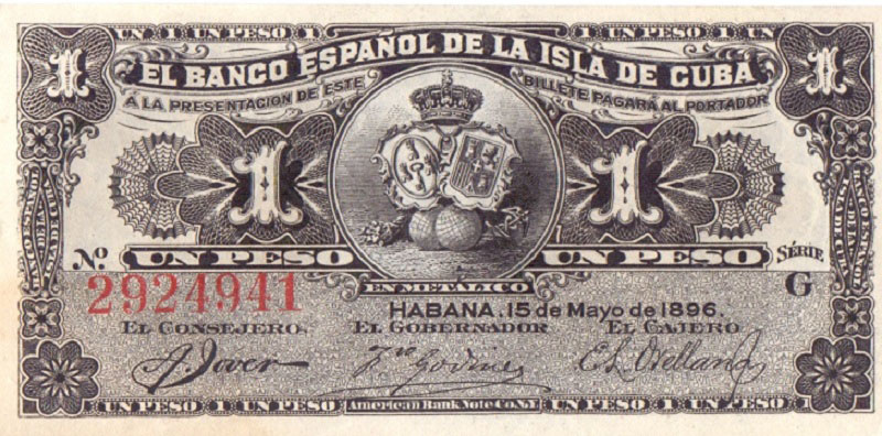1 песо 1896 год - Куба