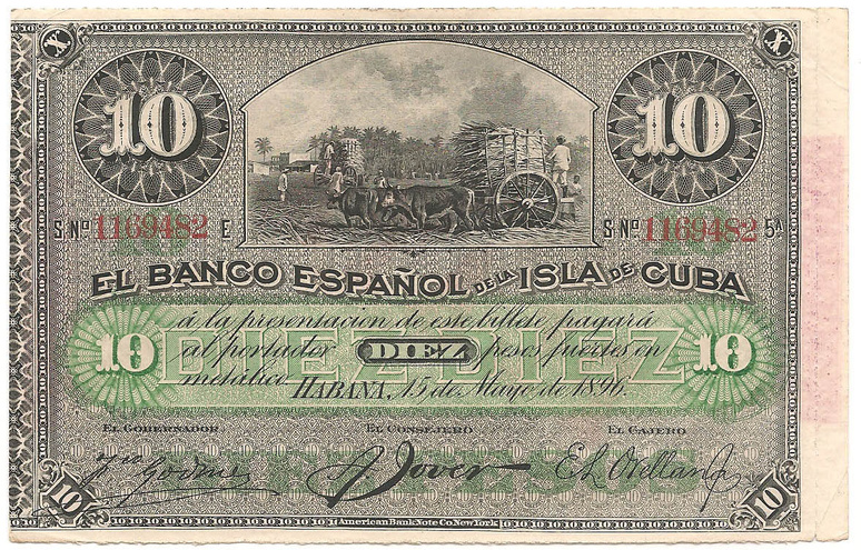 10 песо, 1896 год - Куба