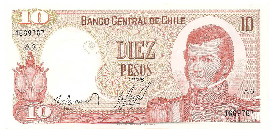 10 песо, 1975 год