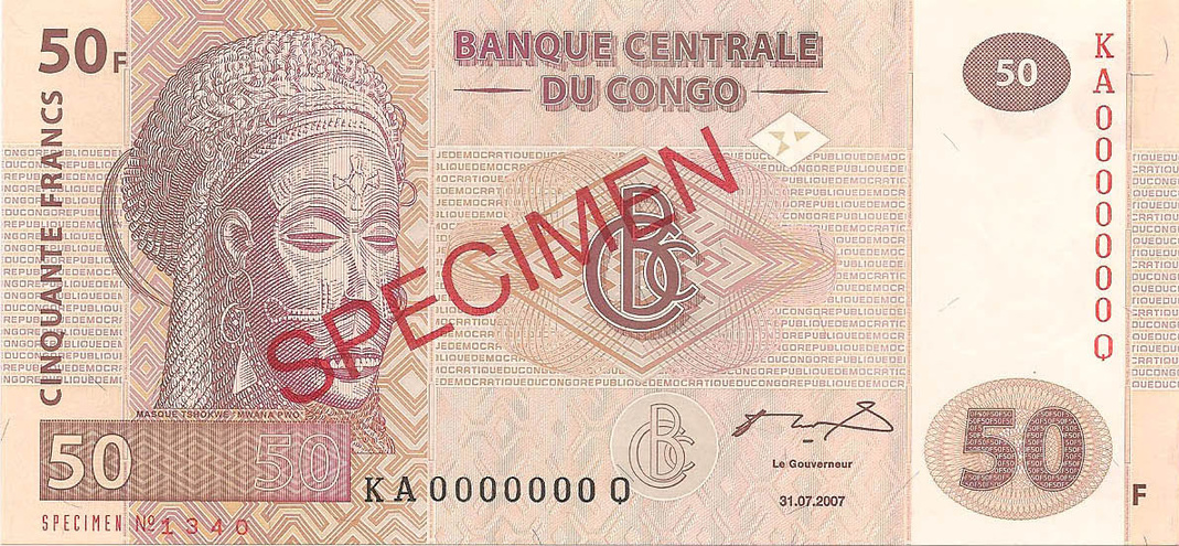 50 франков, 2007 год. ОБРАЗЕЦ