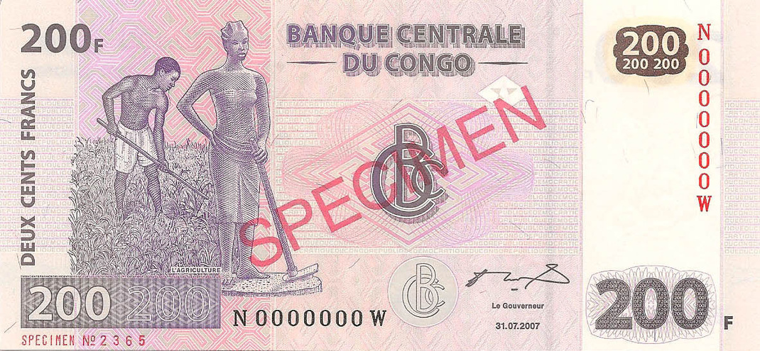 200 франков, 2007 год. ОБРАЗЕЦ (2)