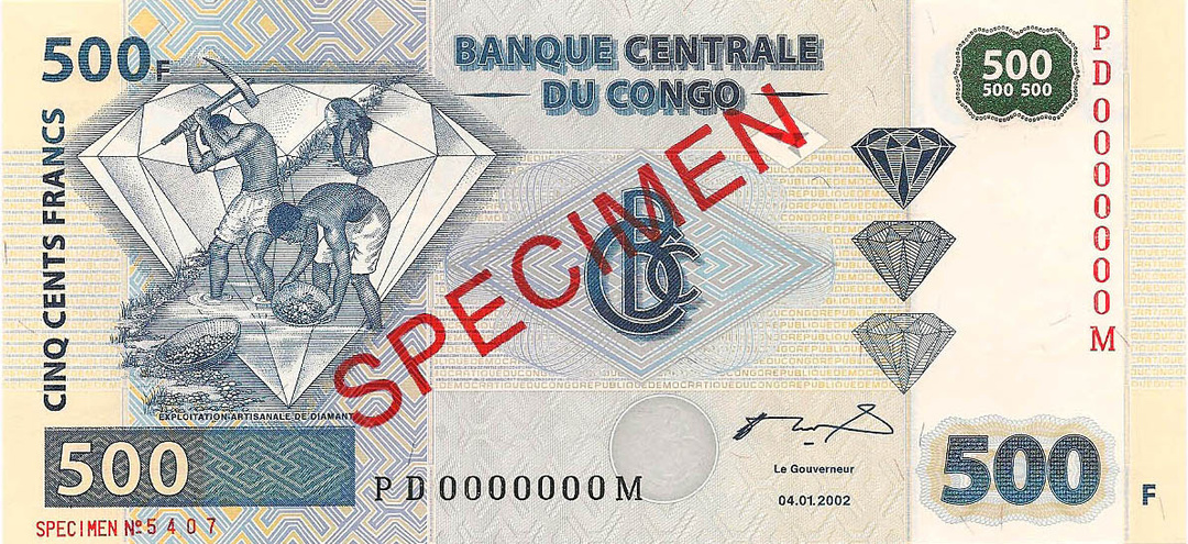 500 франков, 2002 год. ОБРАЗЕЦ