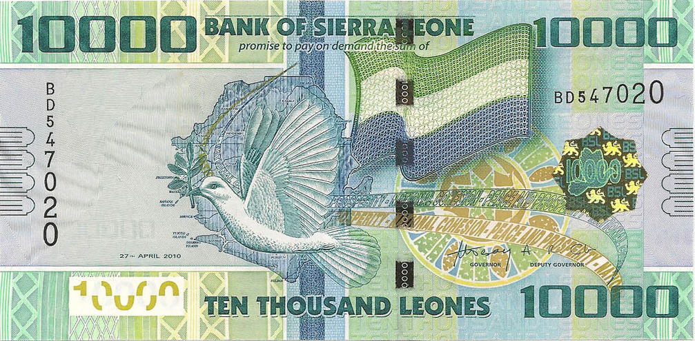 10000 леоне, 2010 год, UNC