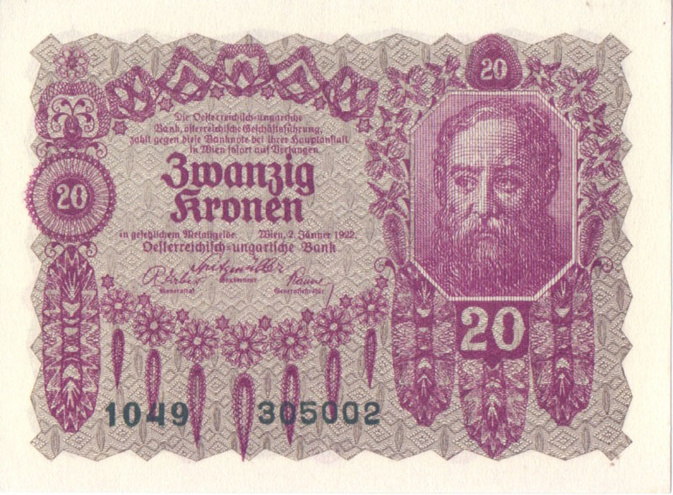 20 крон, 1922 год UNC