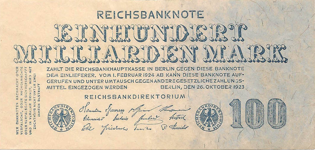 100 миллиардов марок, 1923 год