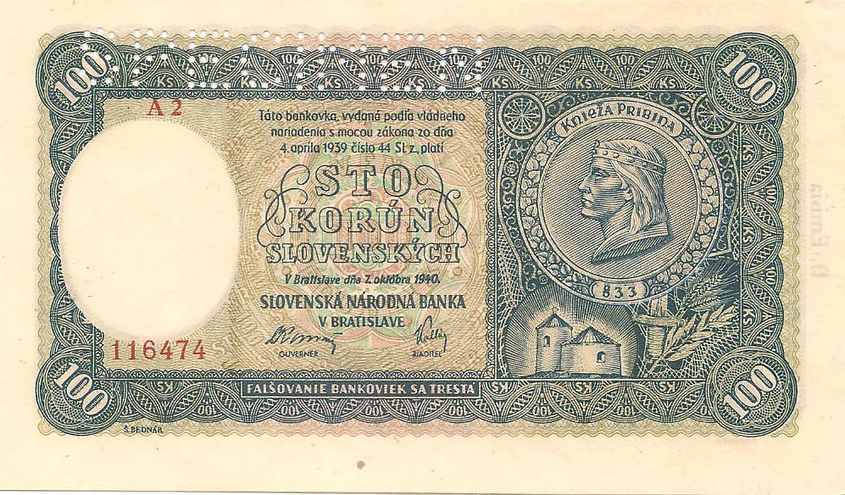 100 крон 1940 год II эмиссия - образец