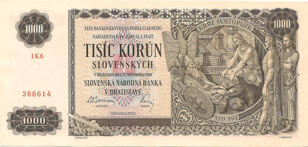 1000 крон 1940 год без марки - образец