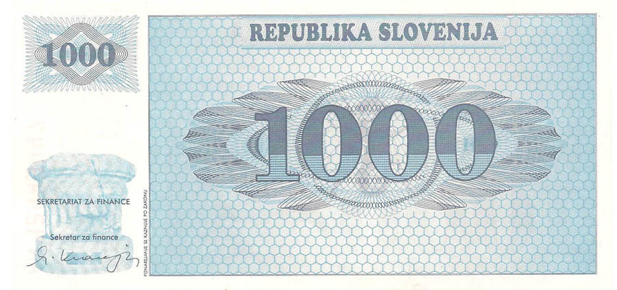 1000 толари, 1992 год. ОБРАЗЕЦ