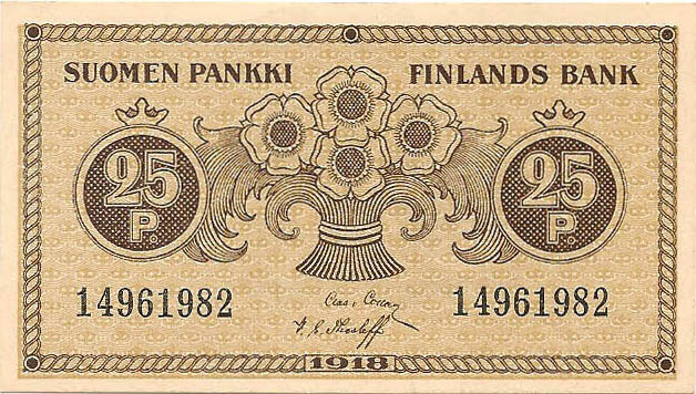 25 пенни, 1918 год (иные подписи) UNC