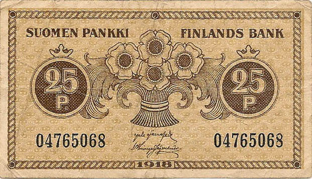 25 пенни, 1918 год (иные подписи, 2)