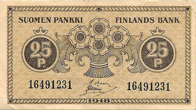 25 пенни, 1918 год (иные подписи, 3)