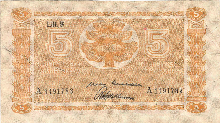 5 марок, 1945 год (Litt.B)