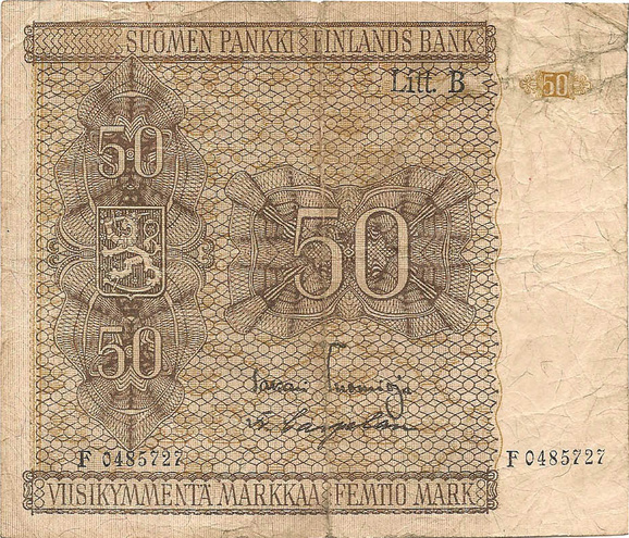 50 марок, 1945 год (Litt.B, иные подписи)