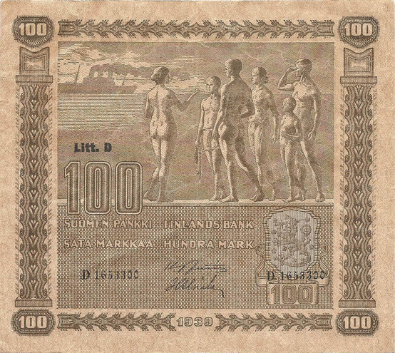 100 марок, 1939 год (Litt.D, иные подписи)