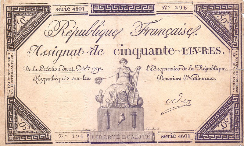 50 ливров, 1792 год