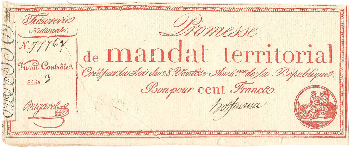 100 франков, 1796 год (3-я серия)