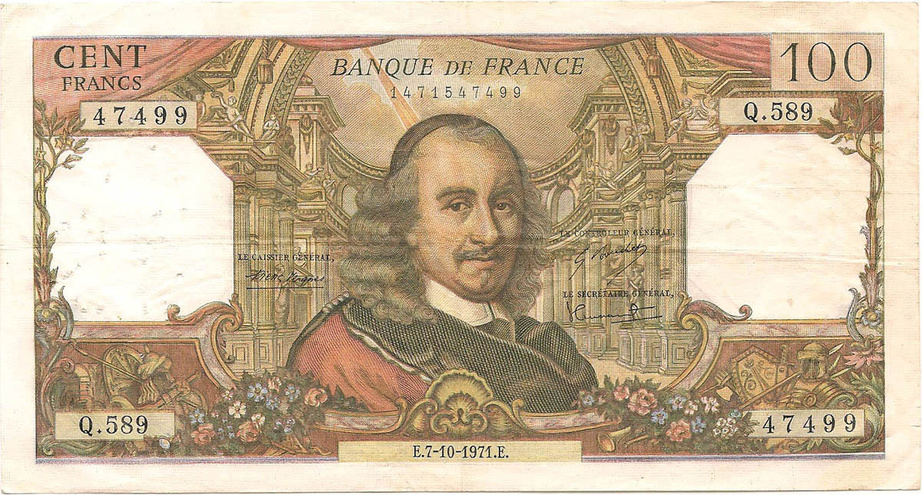 100 франков, 1971 год