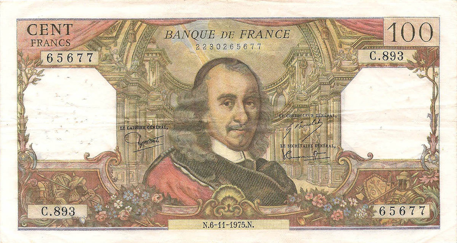 100 франков, 1975 год